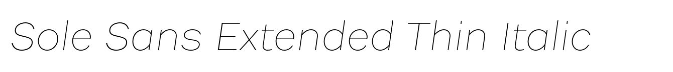 Sole Sans Extended Thin Italic